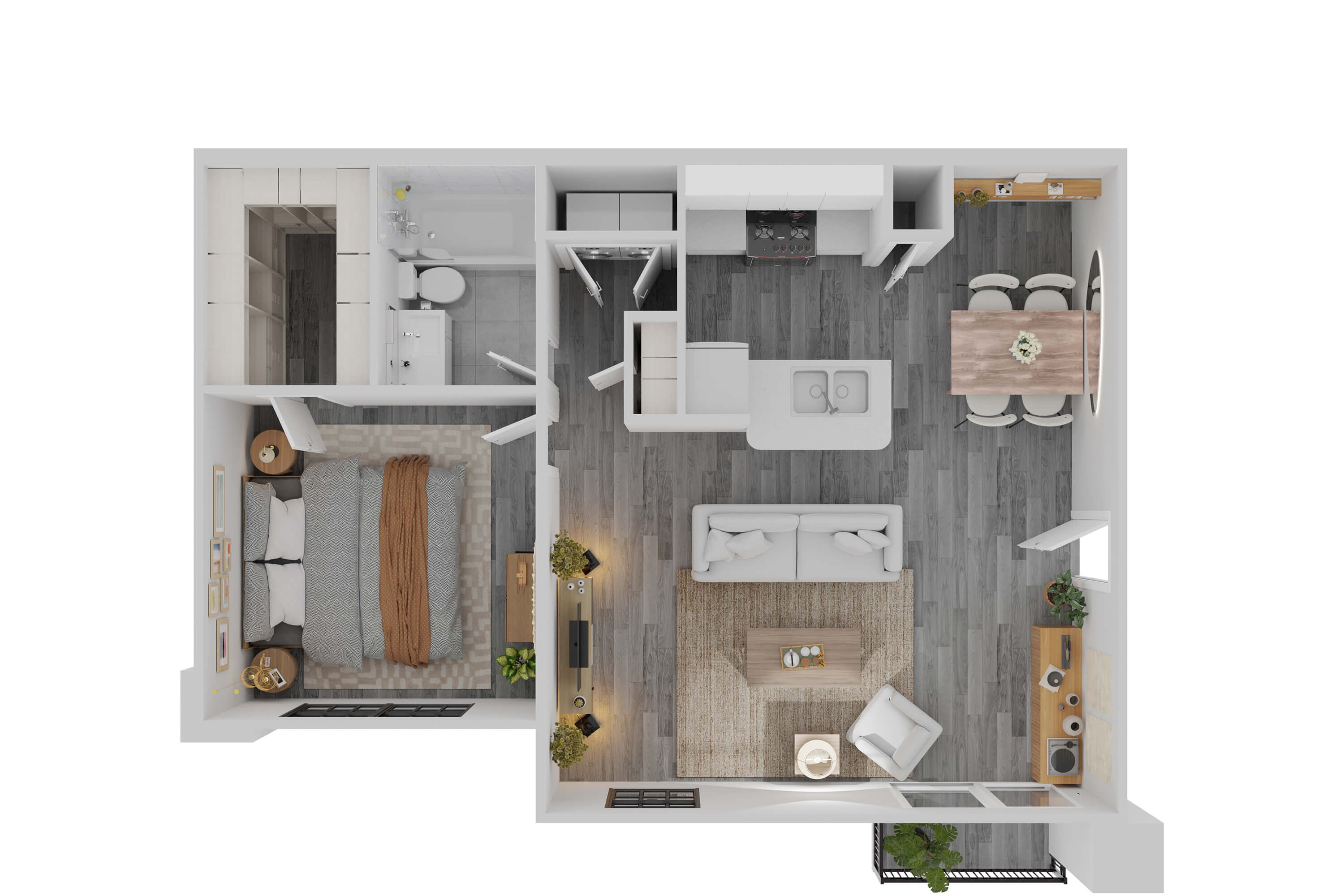 One Bedroom floor plan — 1 Bed / 1 Bath